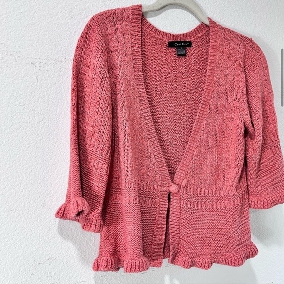 C’EST CITY Cardigan orange V-neck size:S - Picture 5 of 16